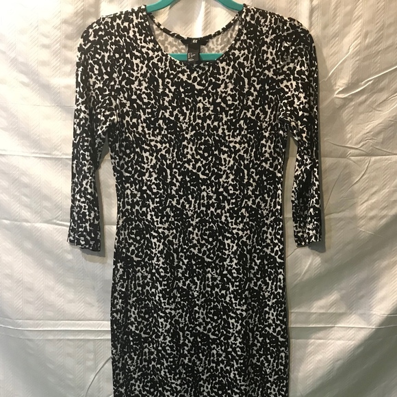 H&M Dresses & Skirts - H&M Black and White animal print dress - S